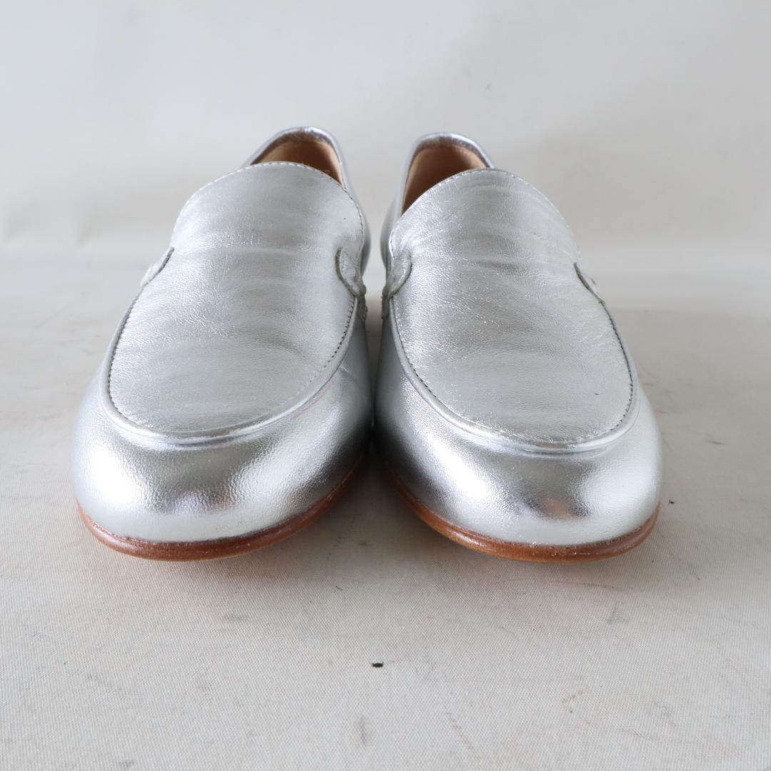 極美品　ルカグロッシ　シルバーローファー/スリッポン　36/23cm