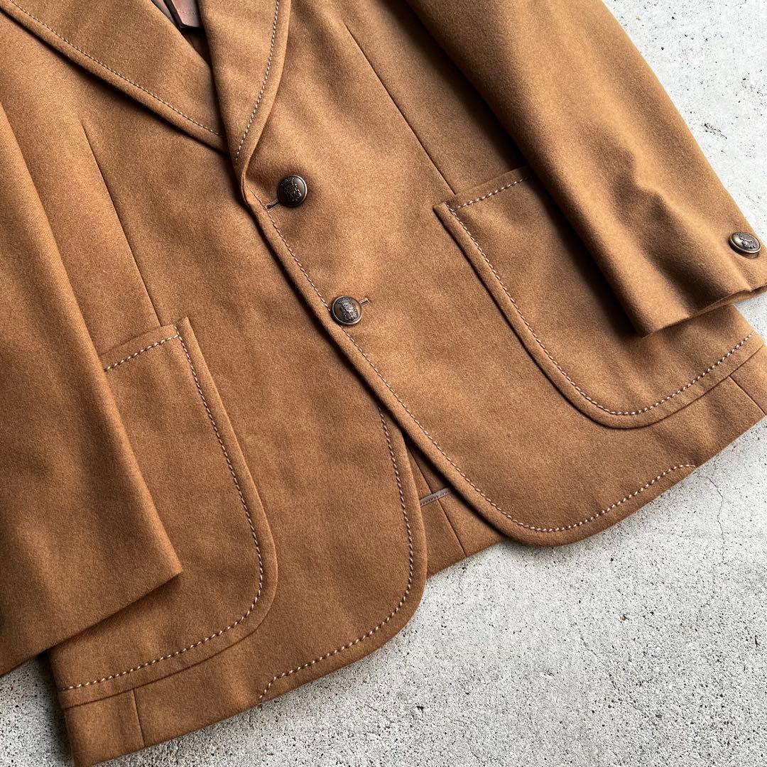 70's~80's ヴィンテージ　デカ襟　ウール　テーラードジャケット　古着