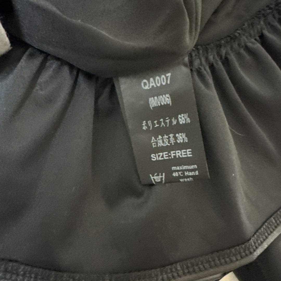 スカート QOOZA IMVAL / Frill Leather Dress [BLK]