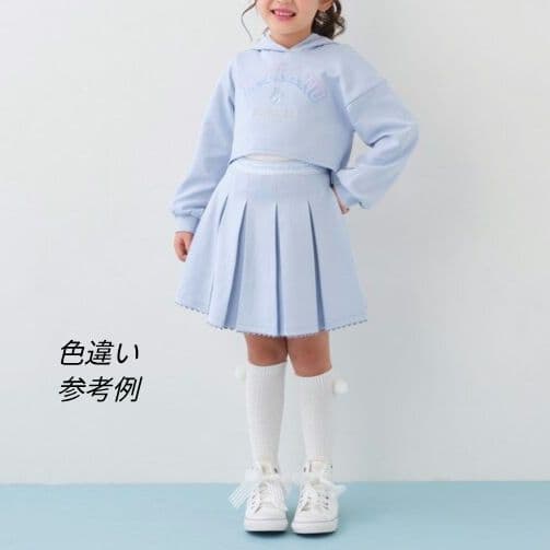 新品 mezzo piano 短丈パーカ＆半袖T ウエストロゴ プリーツスカパン