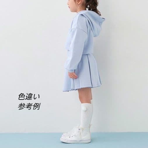 新品 mezzo piano 短丈パーカ＆半袖T ウエストロゴ プリーツスカパン