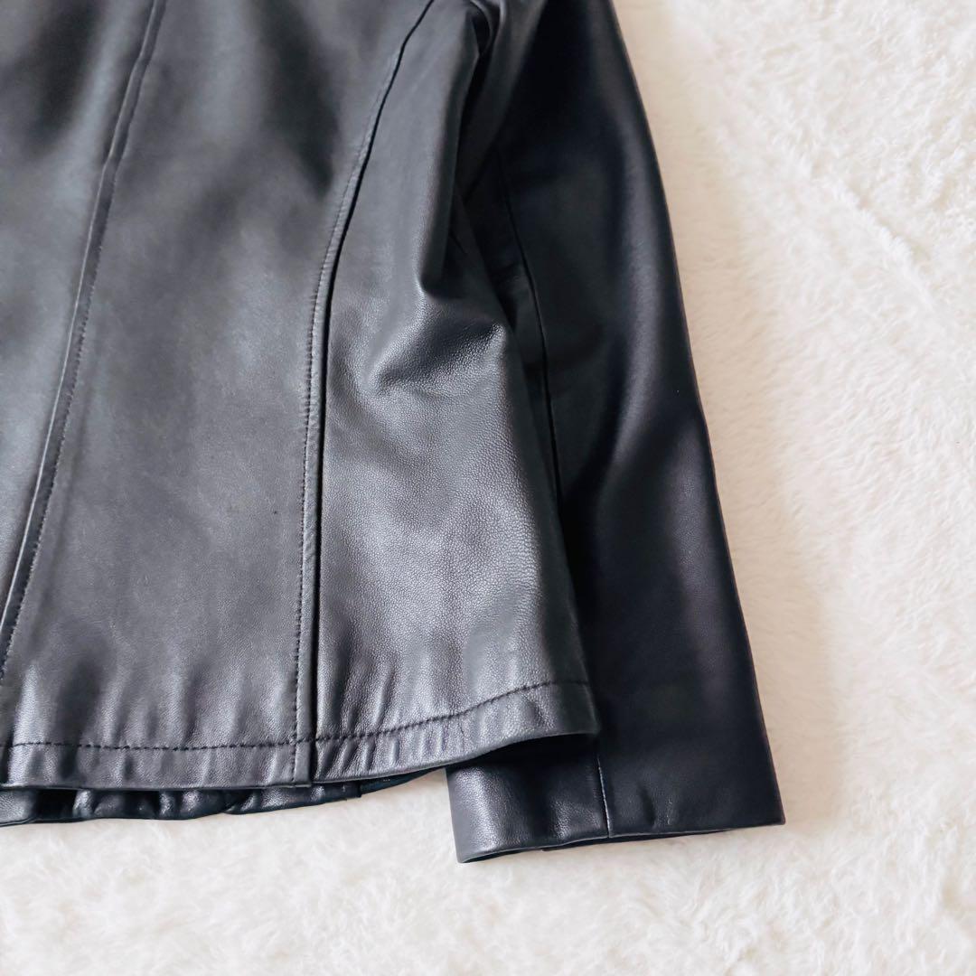 美品✨ ロートレアモン レザージャケット シングル ノーカラー 38 ラムレザー