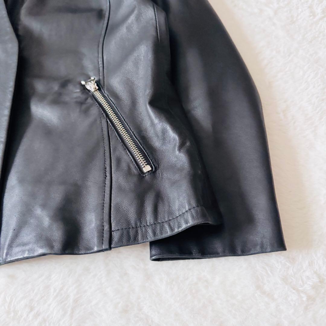 美品✨ ロートレアモン レザージャケット シングル ノーカラー 38 ラムレザー