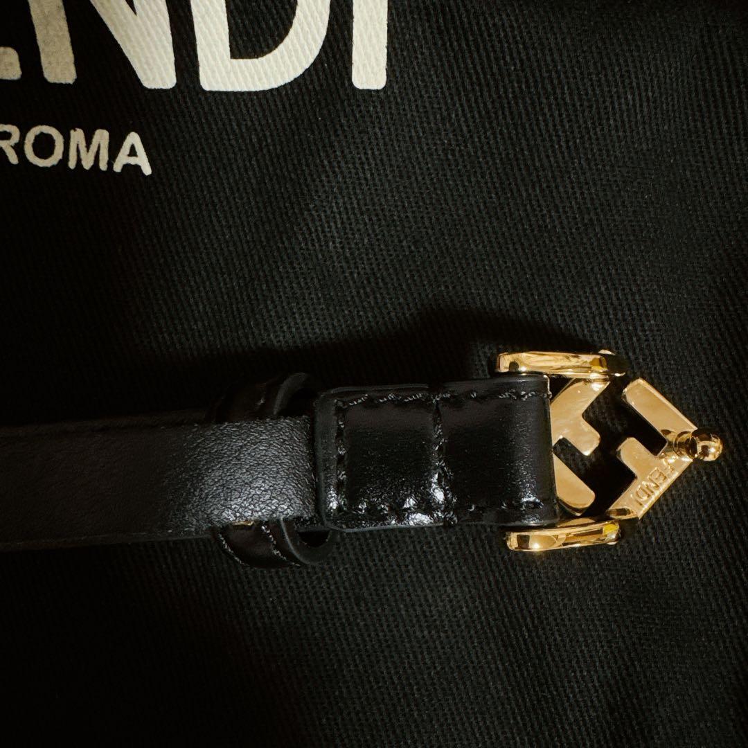 FENDI 黒 レザー ベルト 2025SS