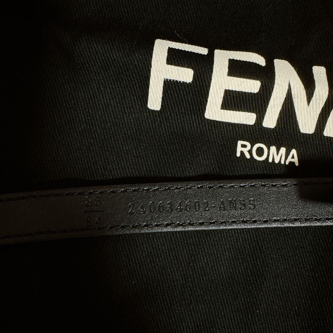 FENDI 黒 レザー ベルト 2025SS