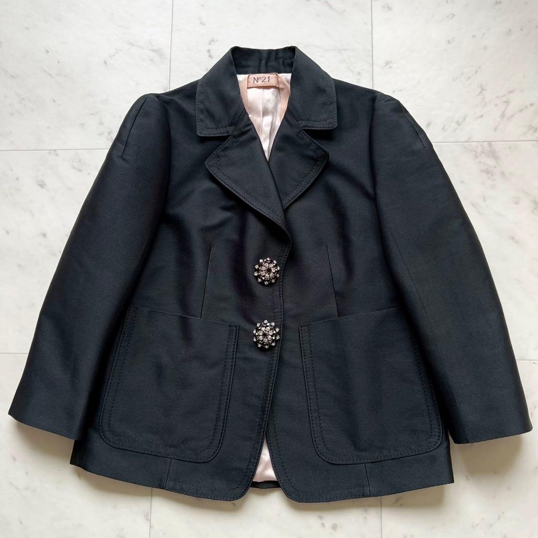 N˚21 ビジューボタン テーラードジャケット ブラック 40