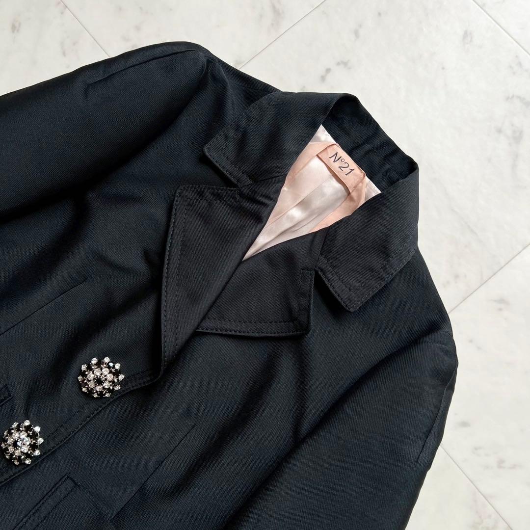 N˚21 ビジューボタン テーラードジャケット ブラック 40