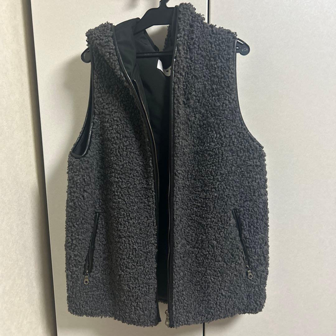 three dots スリードッツ プードルボア フーディベスト