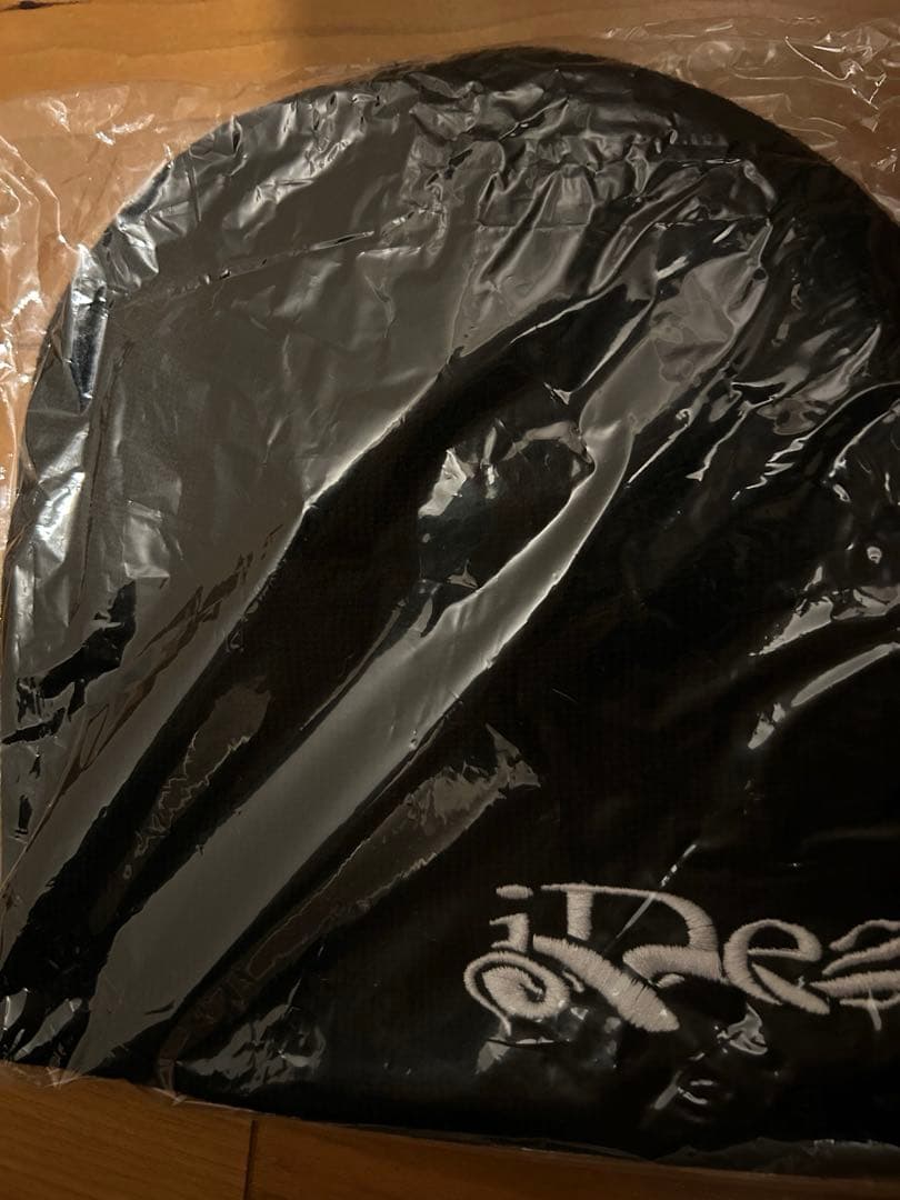 ideaswam 黒 刺繍ロゴ ビーニー