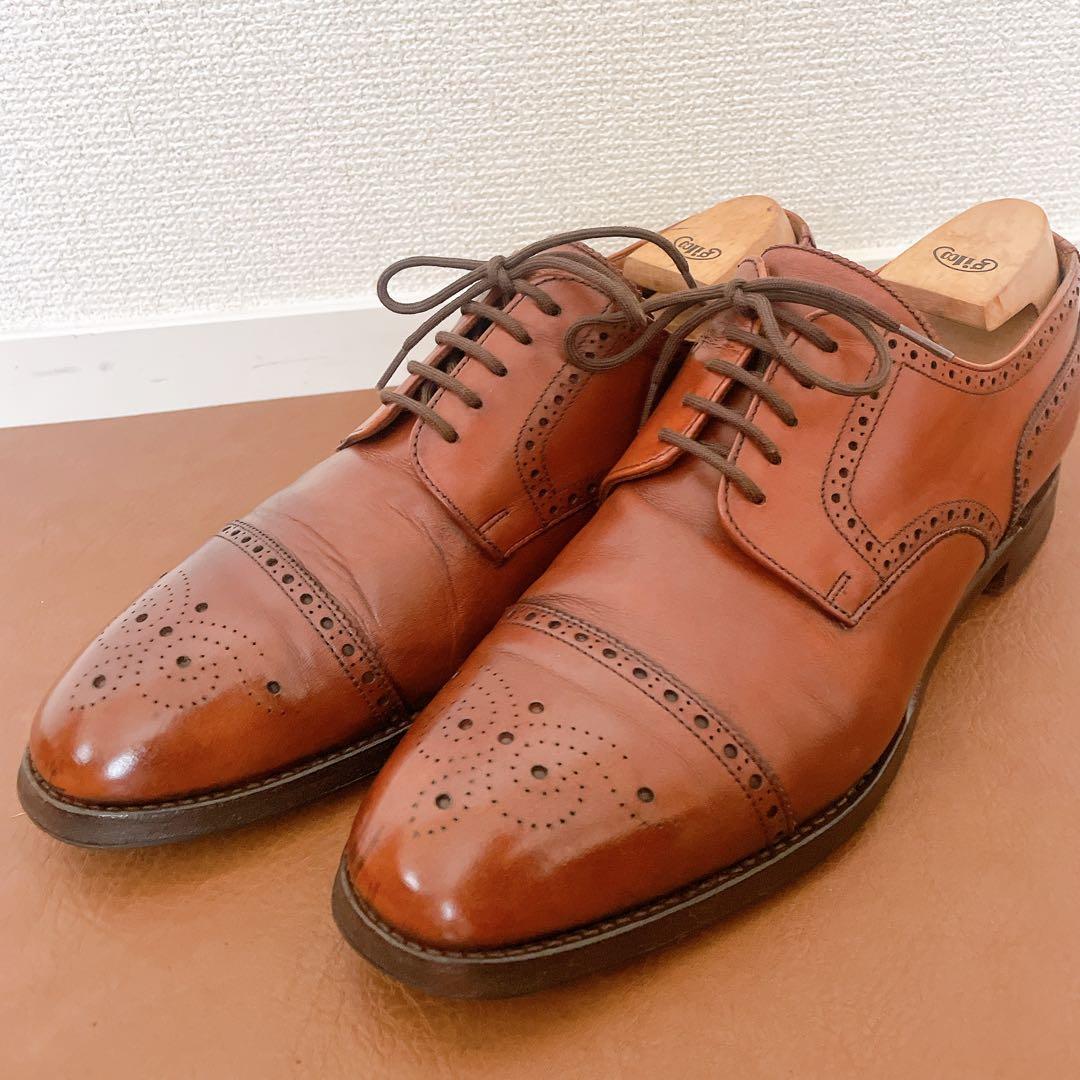 JOSEPH CHEANEY&SONS ダービー UK8.0F ライトブラウン