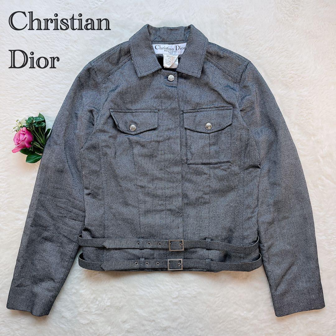 【クリスチャンディオール】デニムジャケット ダブルベルト ガリアーノ期 コットン