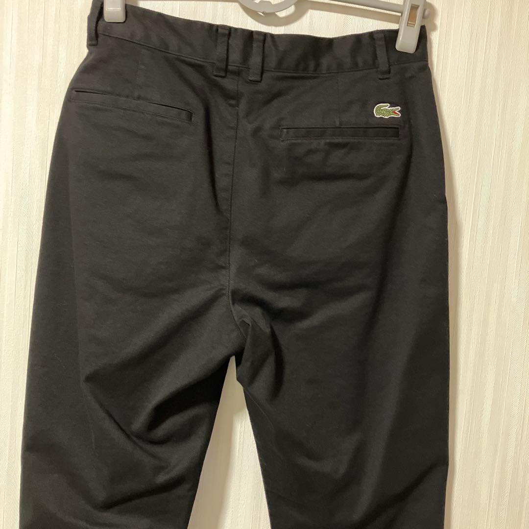 【別注】LACOSTE / コットン パンツ　ブラック　サイズ36