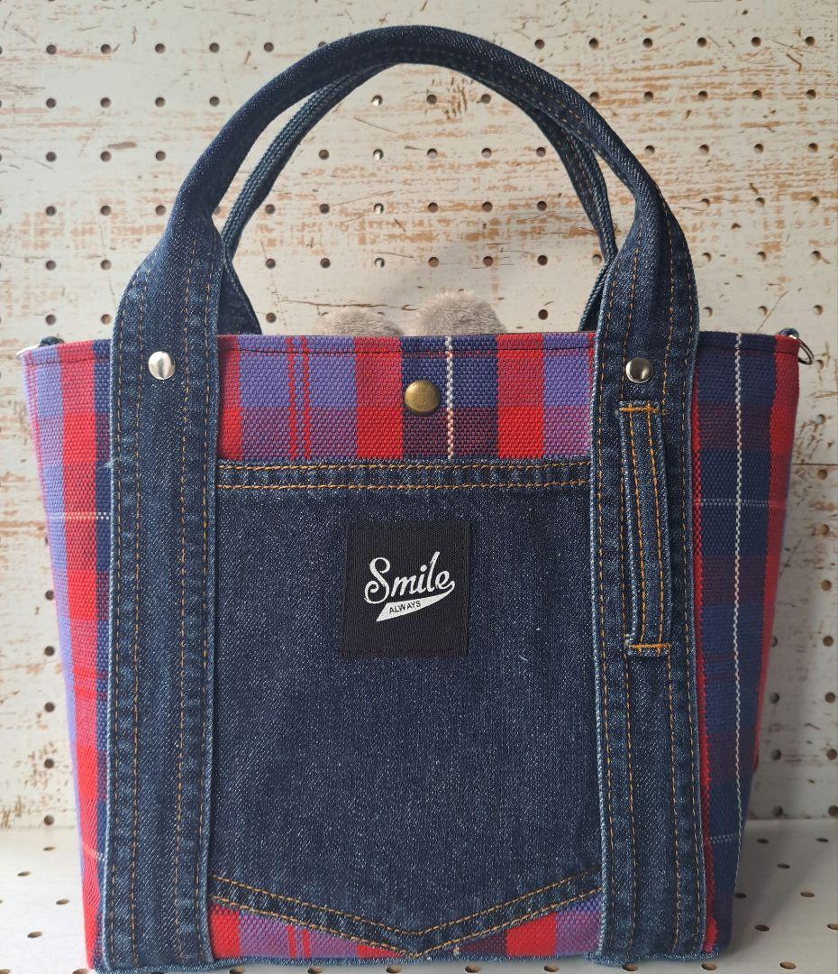 m*e様 コヤンイサムチョン　リトルサンダー　デニムリメイクトートバッグ&ポーチ