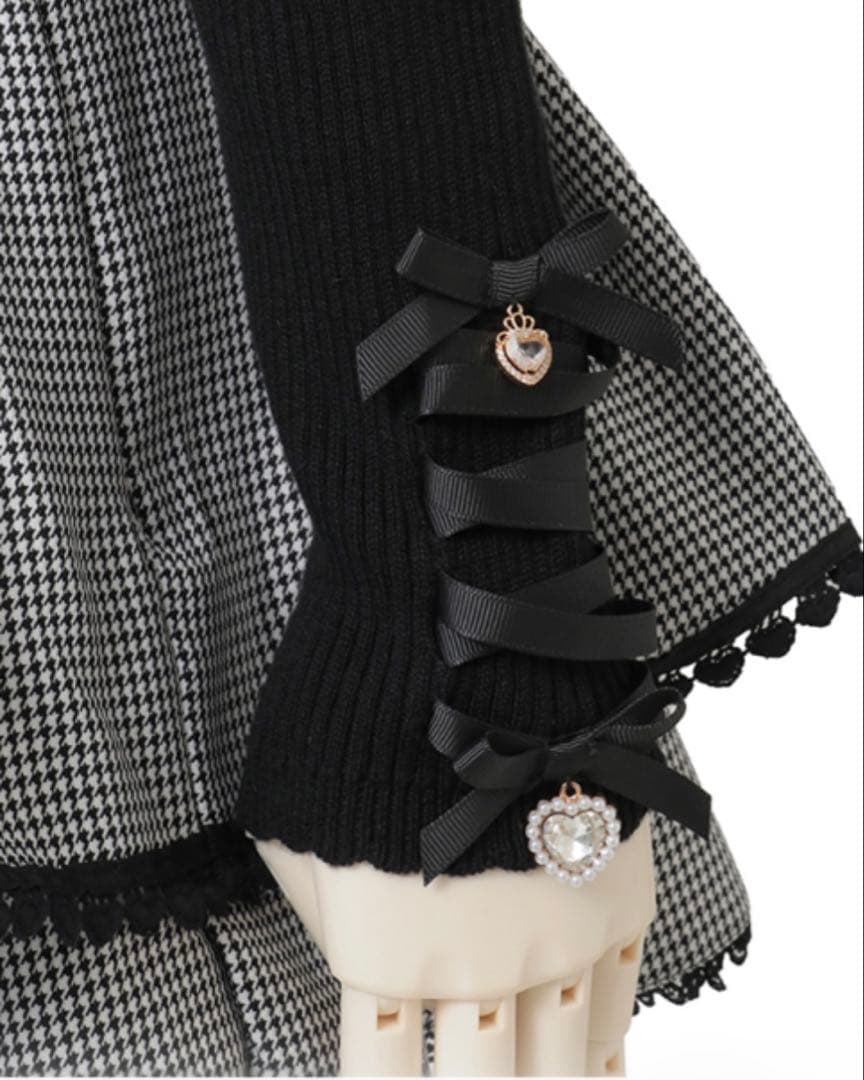 新品タグ付♡リズリサ♡ ハイゲージスピンドルニットトップス♡ブラック♡