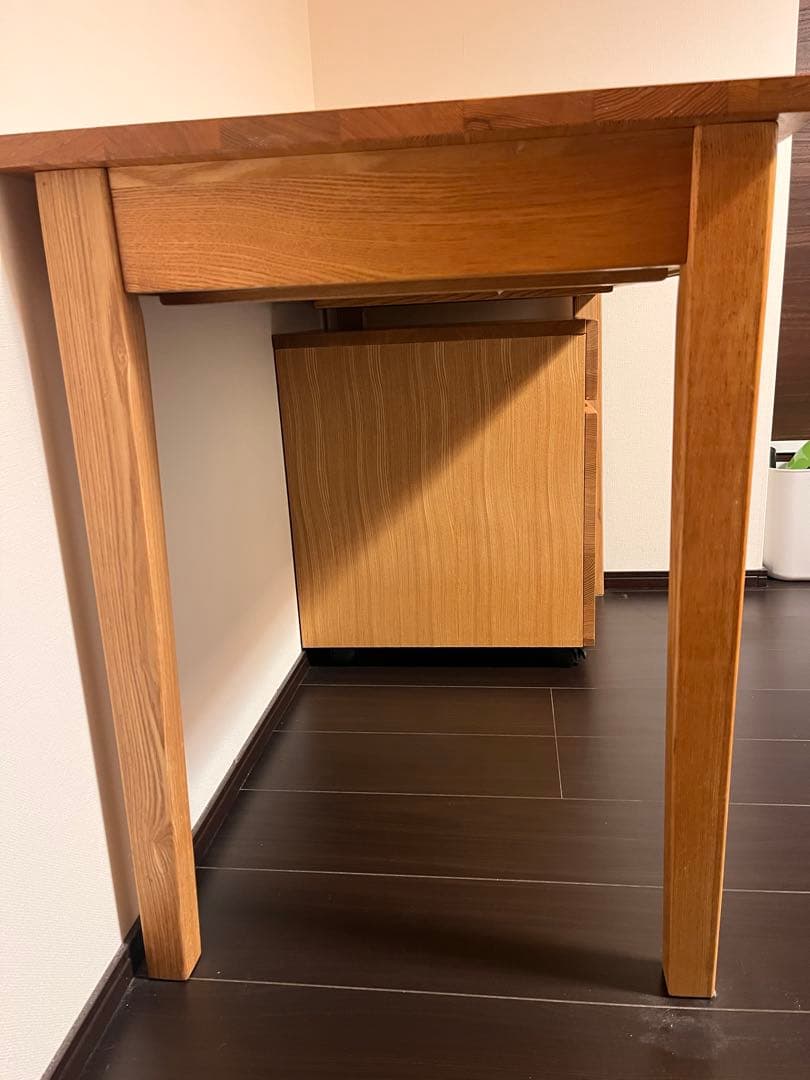 MUJI タモ材 引き出し付きデスク※3/20〜26発送不可