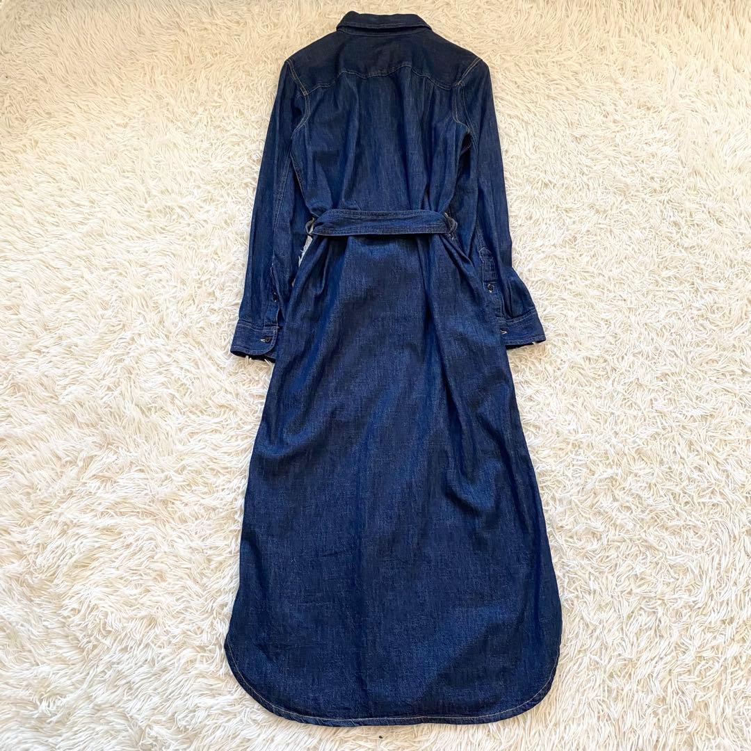 【美品】ローレンラルフローレン　デニム　シャツワンピース　大きい　インディゴ