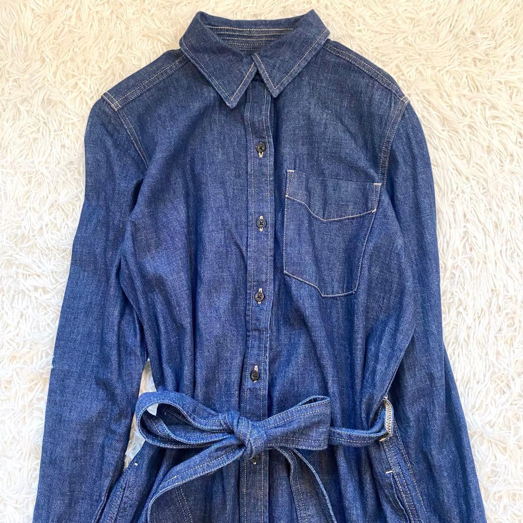 【美品】ローレンラルフローレン　デニム　シャツワンピース　大きい　インディゴ