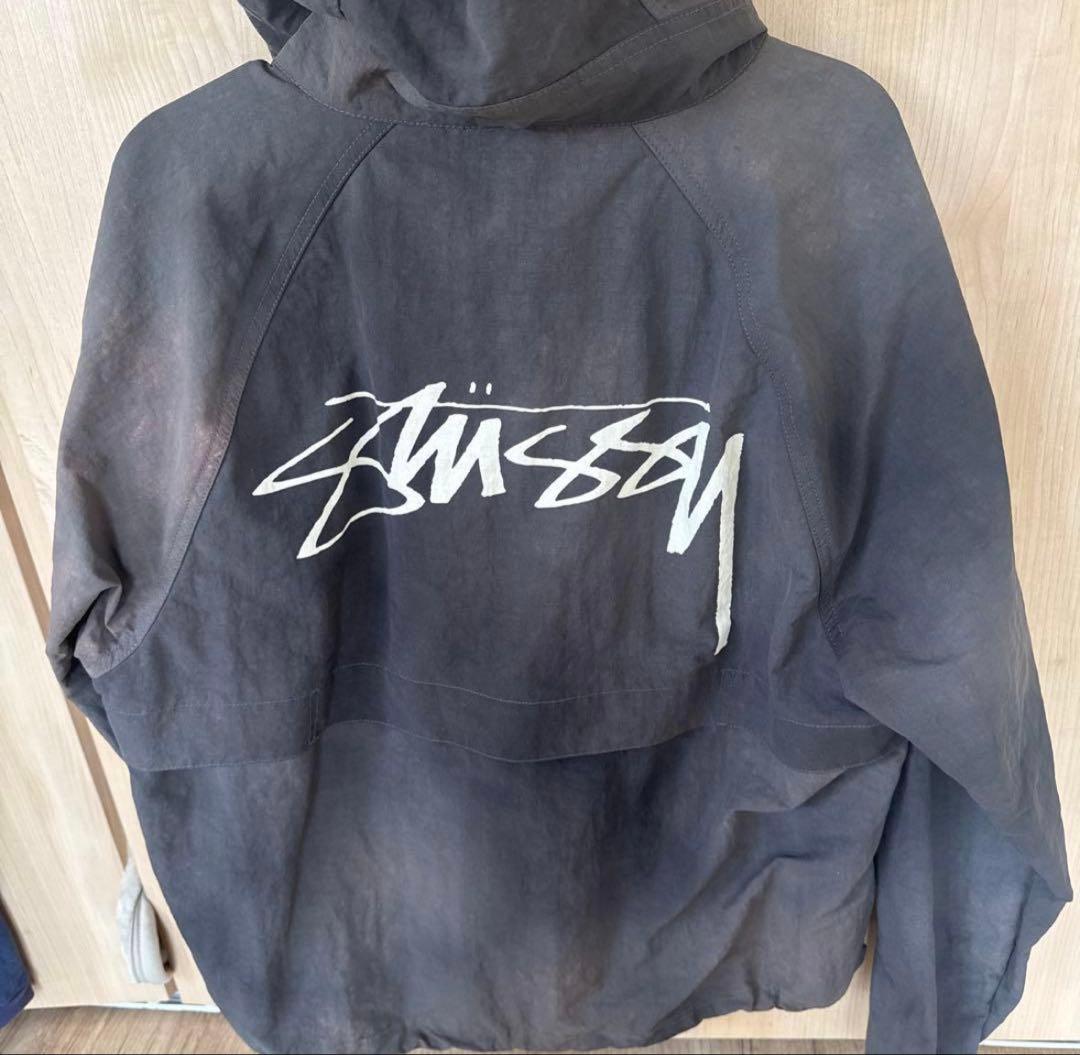 STUSSY フード付きナイロンジャケット Sサイズ ブラック　【即日発送】