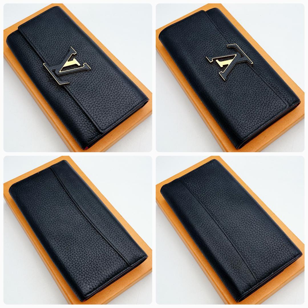 開運財布！ルイヴィトン カプシーヌ 黒 長財布 正規品保証2852