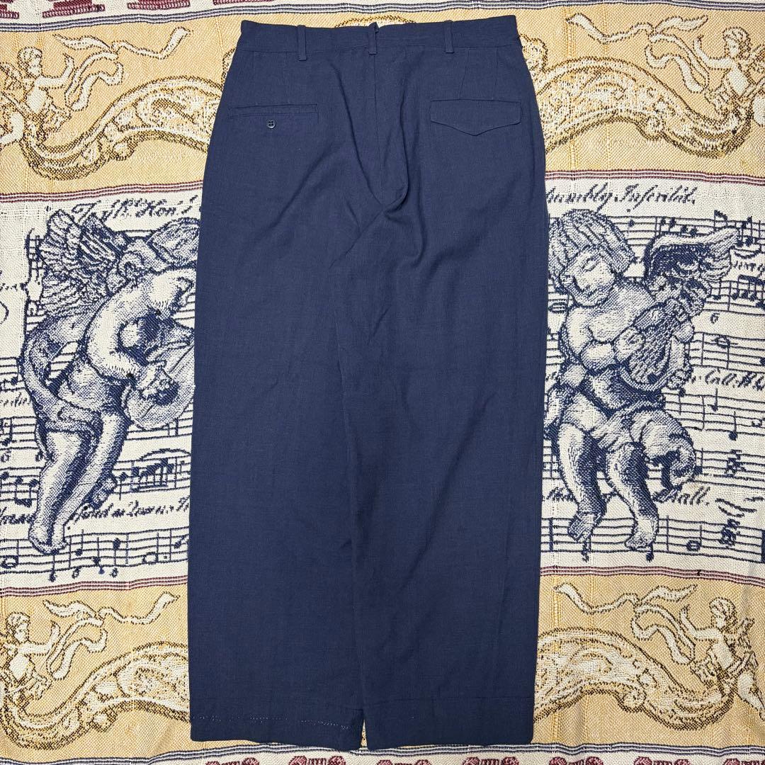 50s 60s 極太 wool slacks ネイビー ギャバジン ギャバスラ