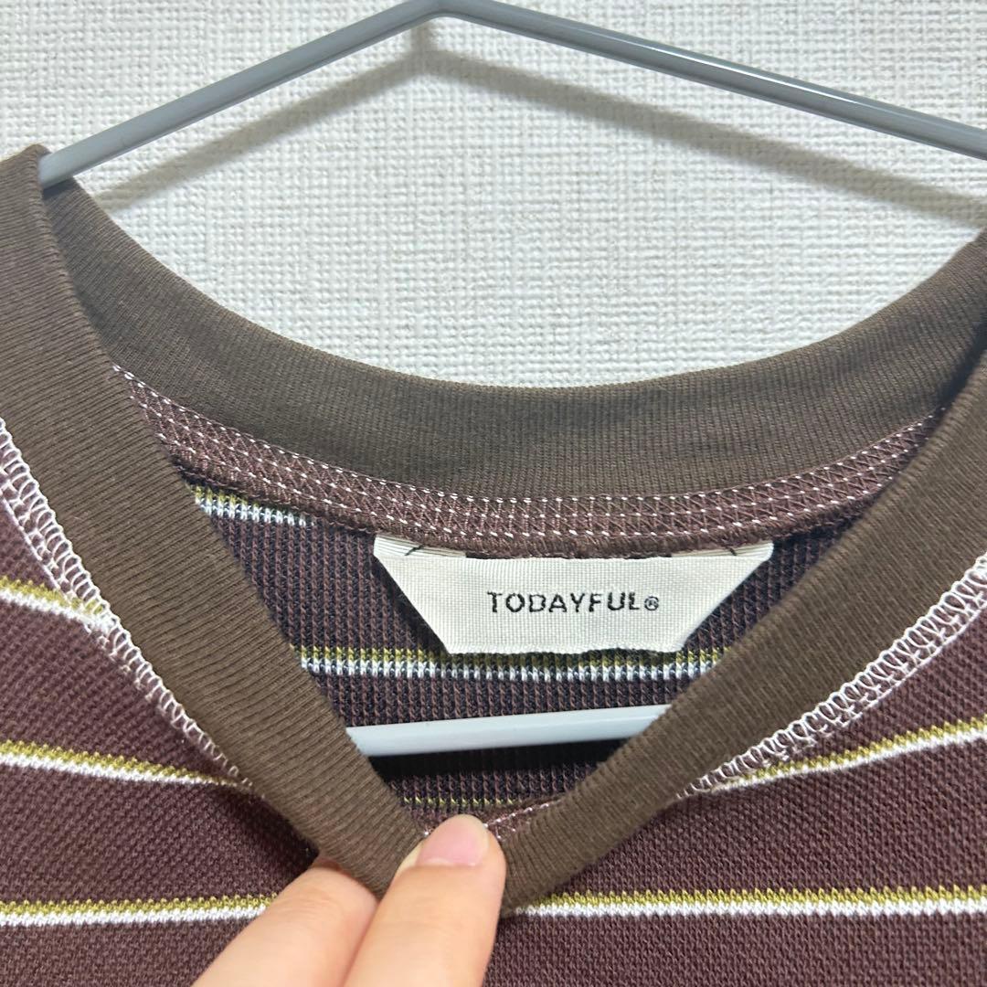 【最終値下げ】todayful Border Ringer Tee チョコ
