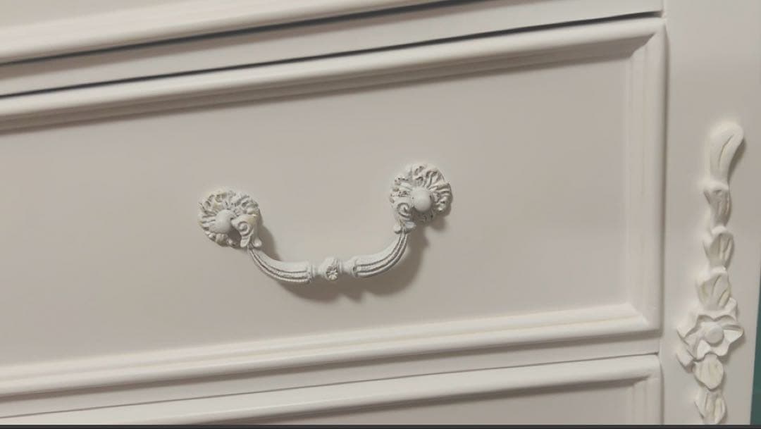 アンティーク調鍵付きチェスト/ホワイト/萩原株式会社/RCH-1581