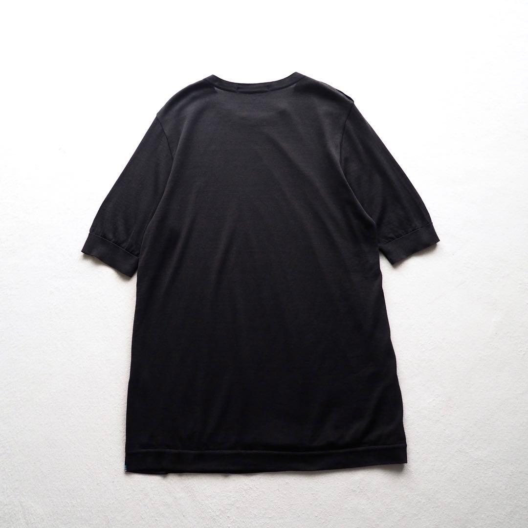 LEONARD 花柄 トリム 金ボタン ロゴボタン チュニック カットソー 半袖