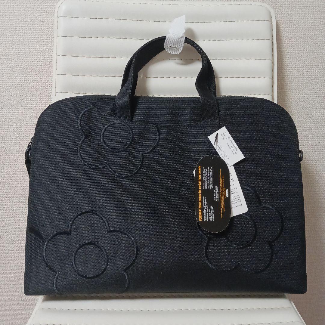 1814　マリークワント　PCバッグ　デイジー　ブラック　タグ付き新品