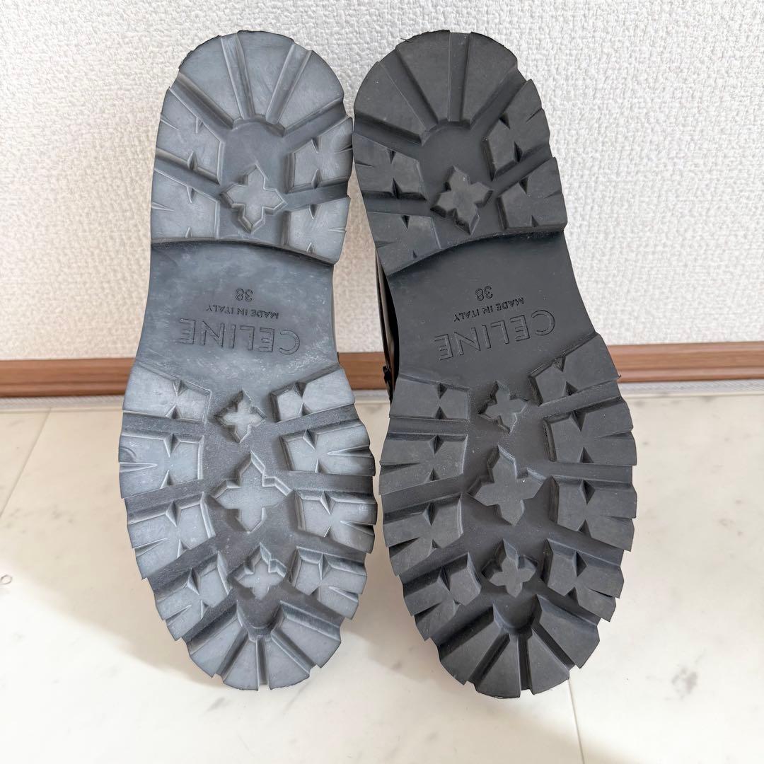 CELINE トリオンフ ウィズチェーン マーガレットローファー ブラウン 38