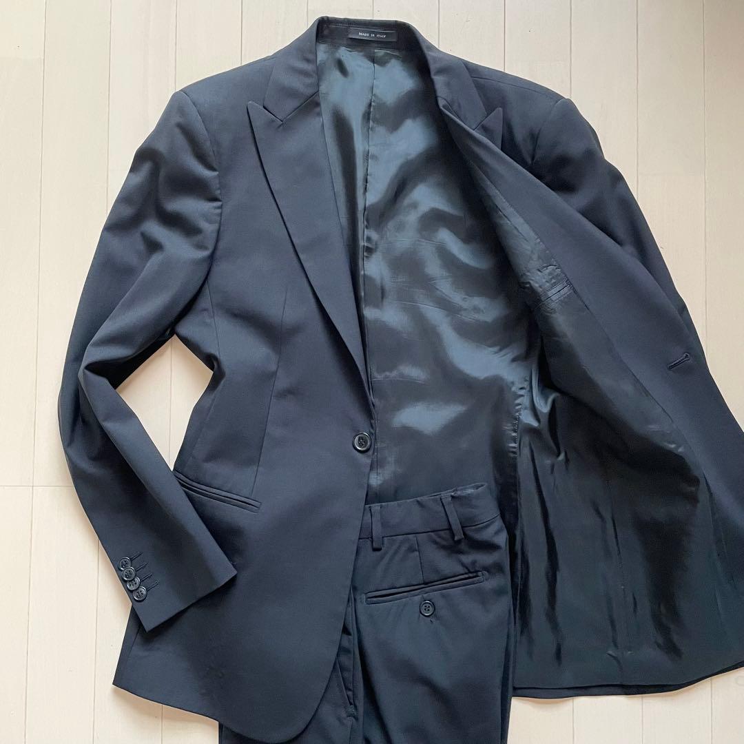 エンポリオアルマーニ【美品】スーツ 黒 ビジネス 通勤 仕事 セットアップ