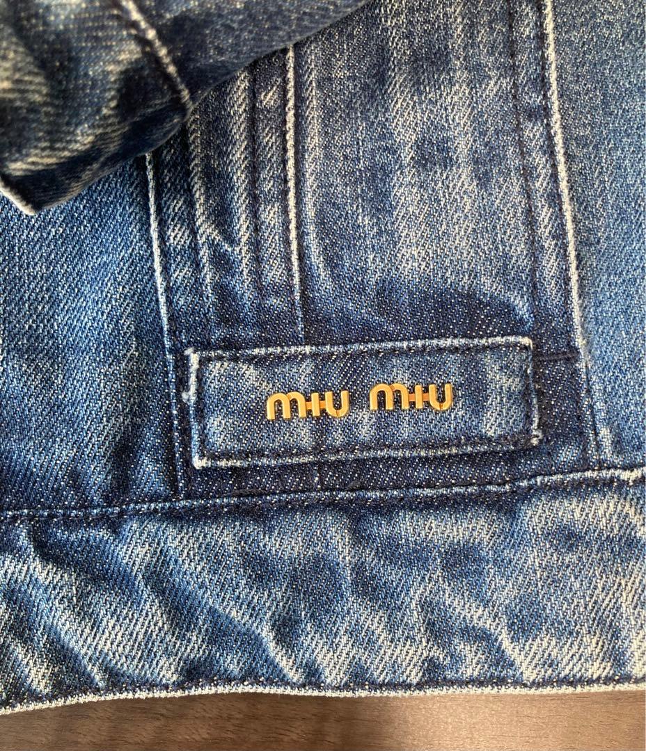 MIU MIU ミュウミュウ デニム ジャケット Gジャン ノーカラー