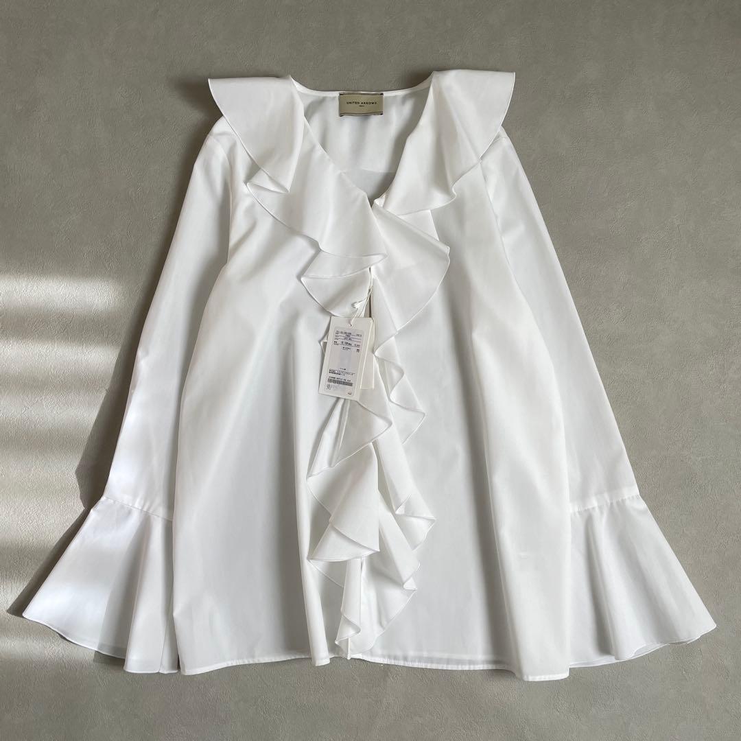 2025購入　新品　ユナイテッドアローズ　ラッフルフリルブラウス