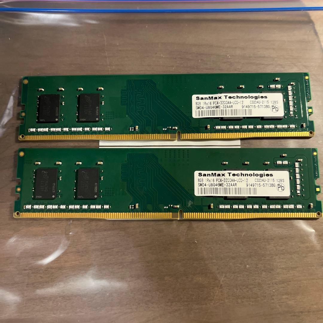 Y*i様 メモリ動作確認済SanMax DDR4 16GB (2x8GB) 32