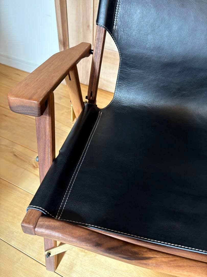 y*5様 新品未使用　コンダクターズチェア　ウォールナット　レザー　ワイド　ハイ