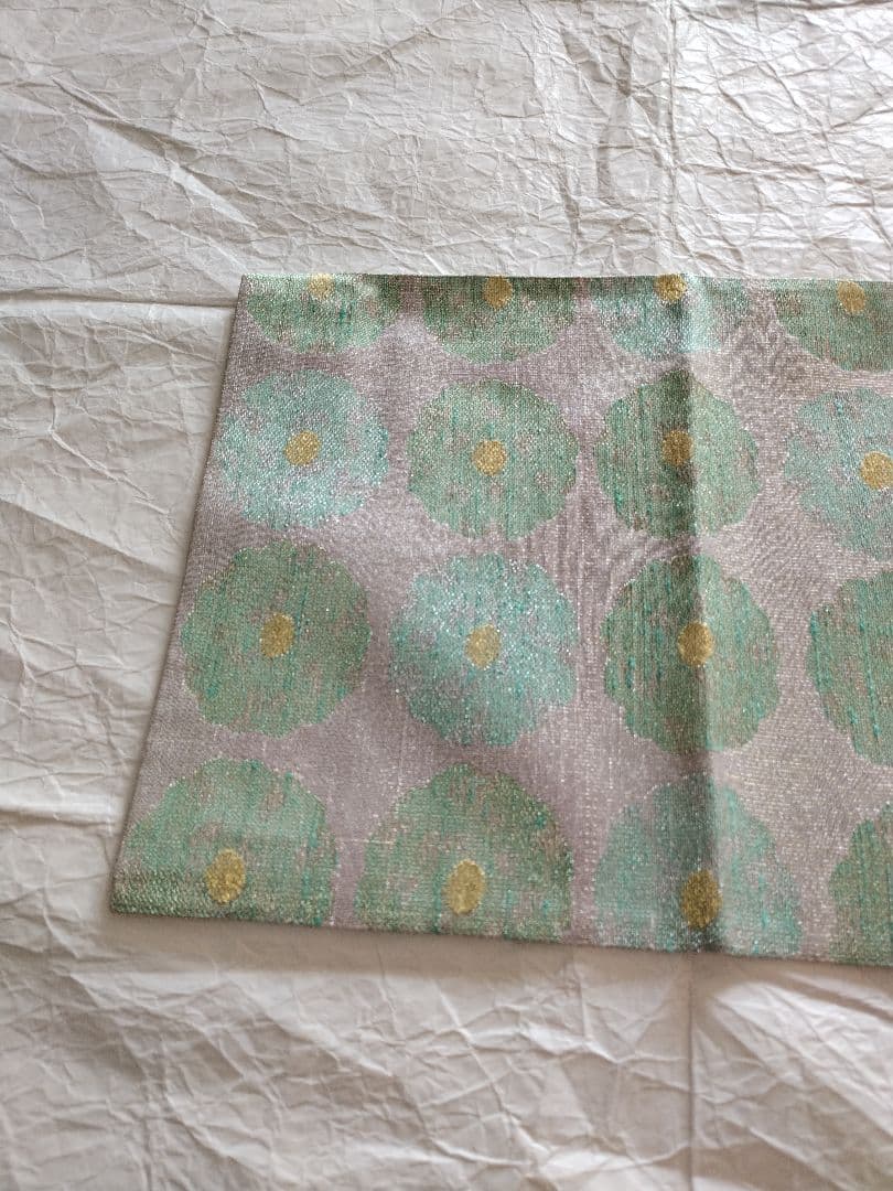 ちはやふる値下げ　桝屋高尾　ねん金綴錦　彩絵菊文　両面　袋帯