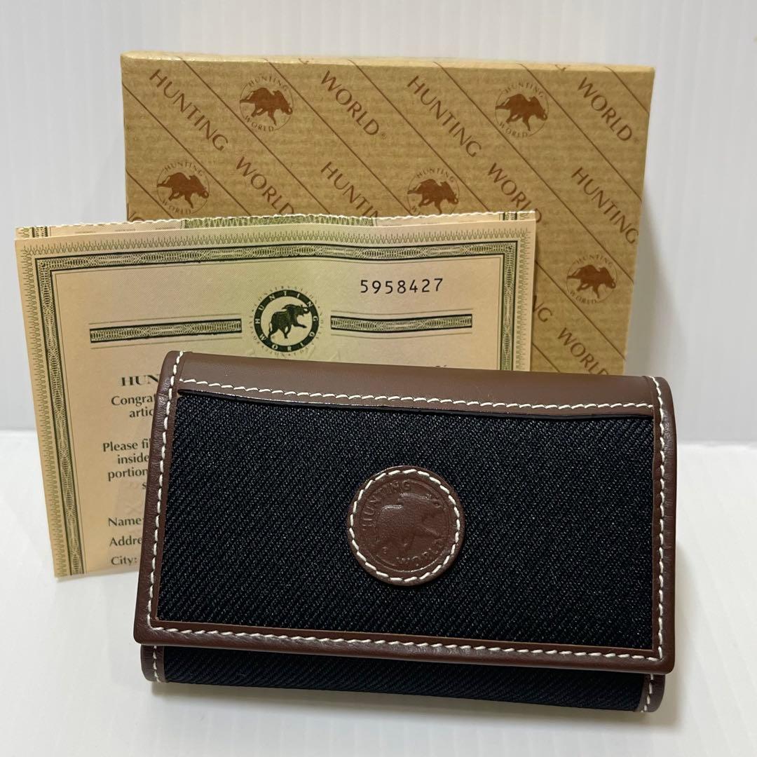 新品未使用【ハンティングワールド】6連キーケース ブラックサファリ