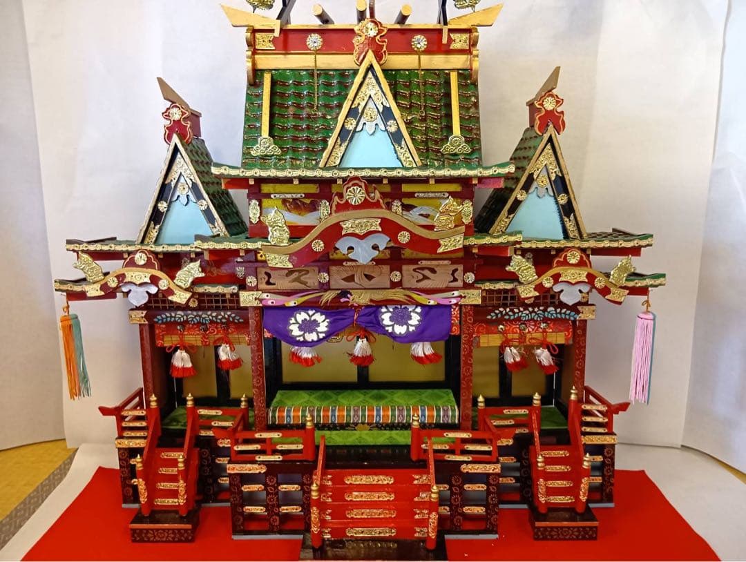 【ゆず】御殿飾りお人形飾り 道具付き