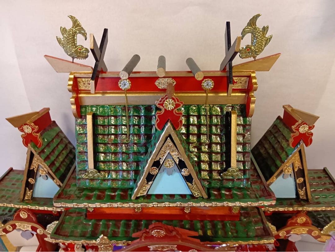 【ゆず】御殿飾りお人形飾り 道具付き