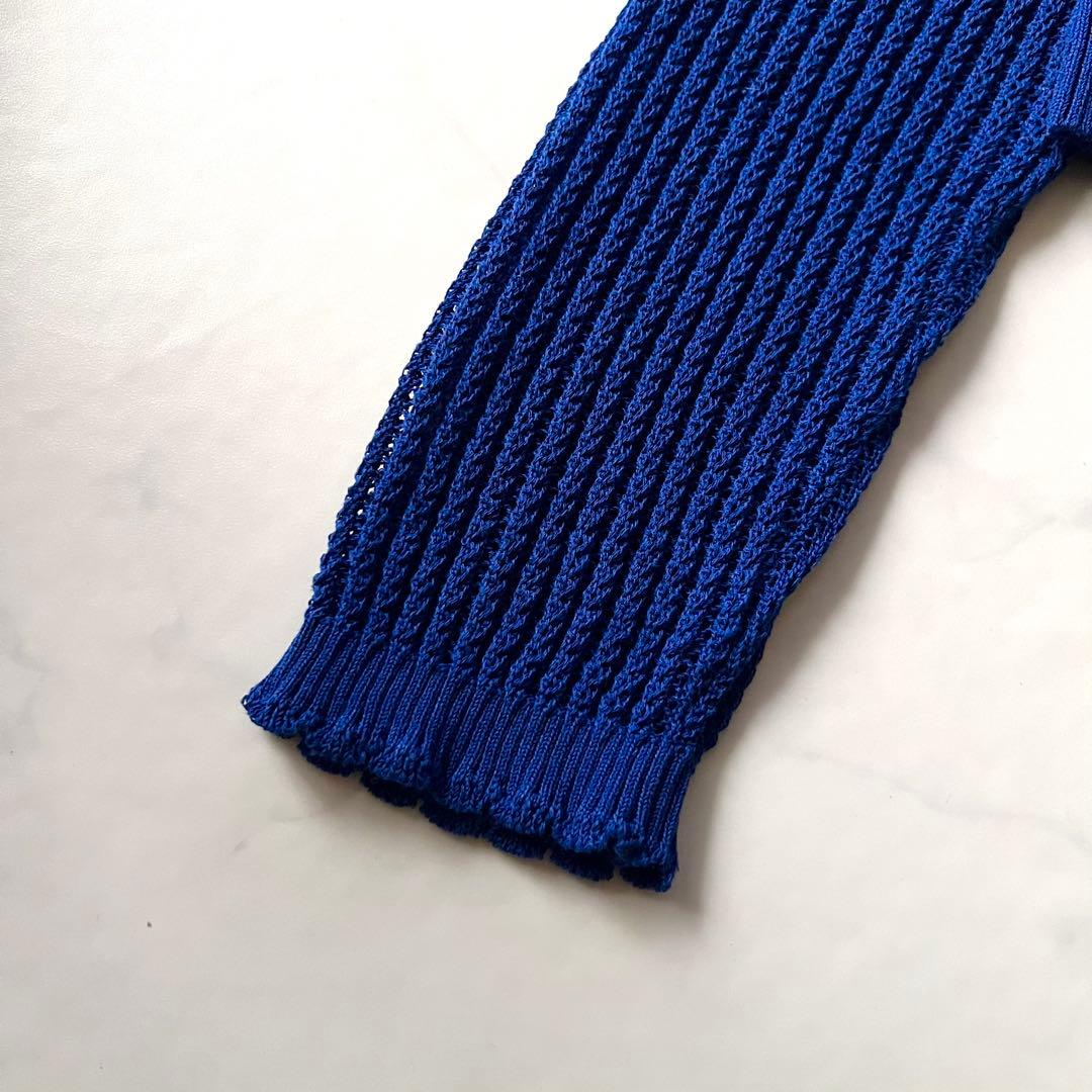 ほぼ未使用 Rene パール カーディガン ブルー ニット 現行 2023年製