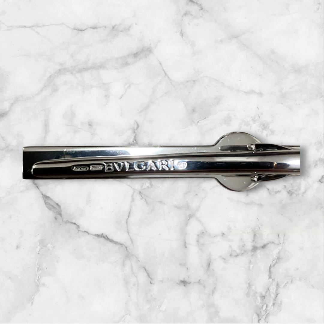 【美品】BVLGARI ブルガリ　ネクタイピン　オニキス　シルバー　箱付き