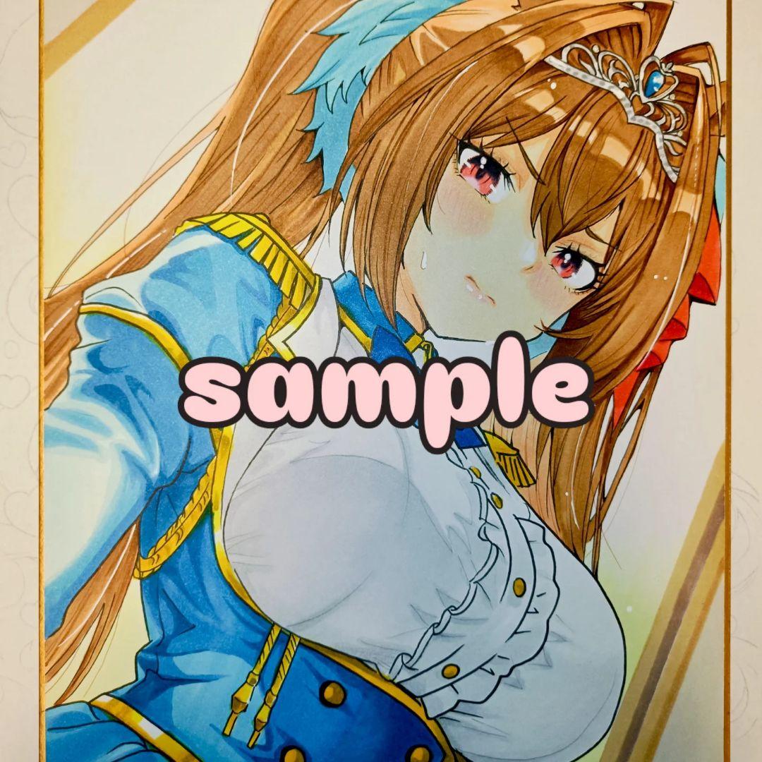 さ*ち様 手描きイラスト　ファンアート　ウマ娘　ダイワスカーレット　中色紙　原画