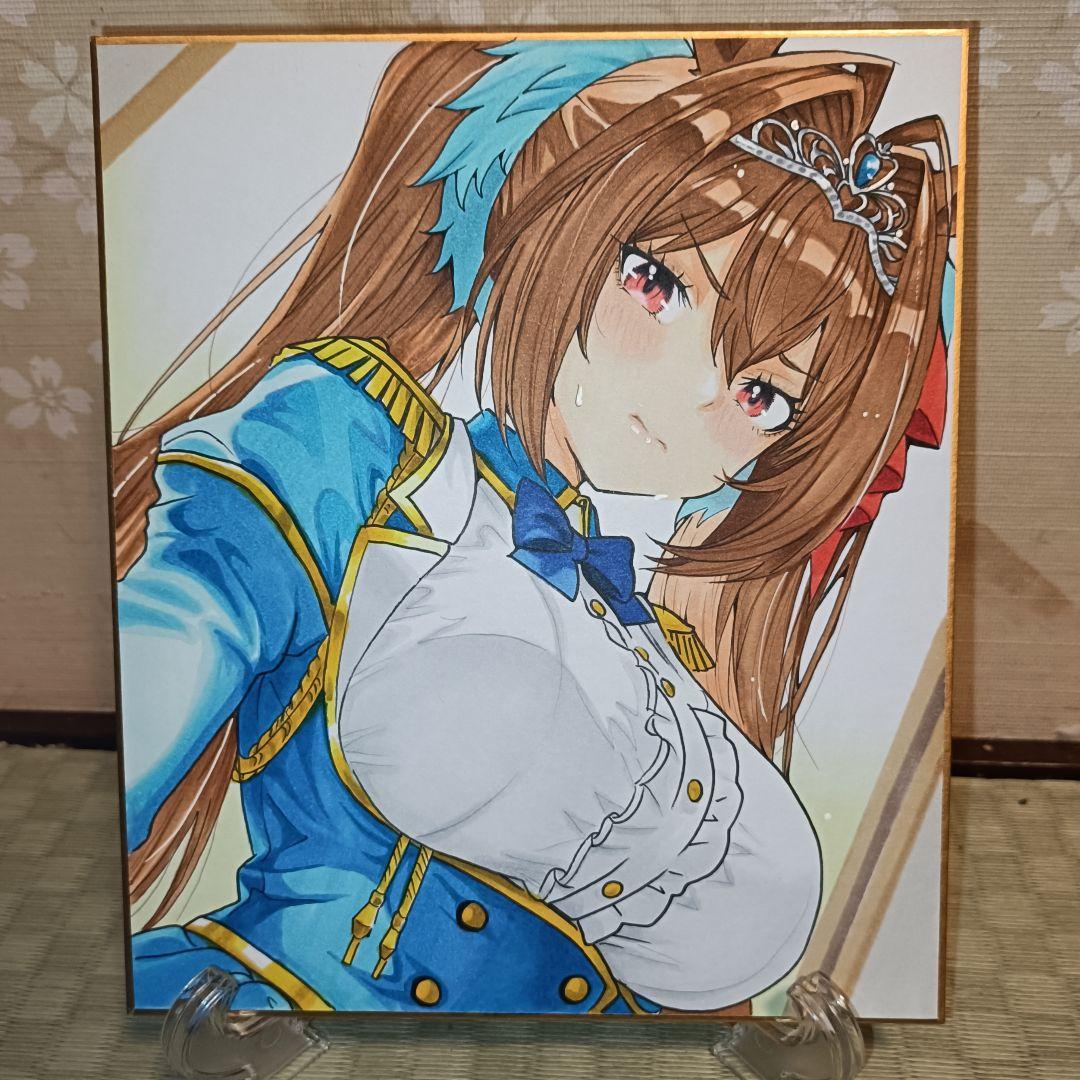 さ*ち様 手描きイラスト　ファンアート　ウマ娘　ダイワスカーレット　中色紙　原画