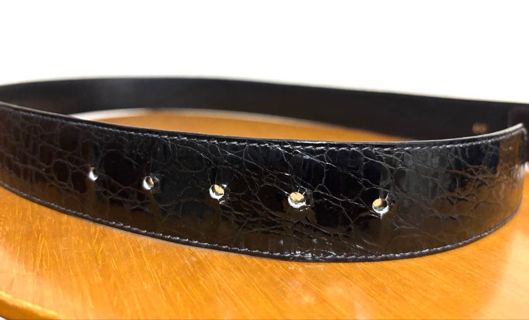 美品 CELINE セリーヌ ブラックレザー ベルト