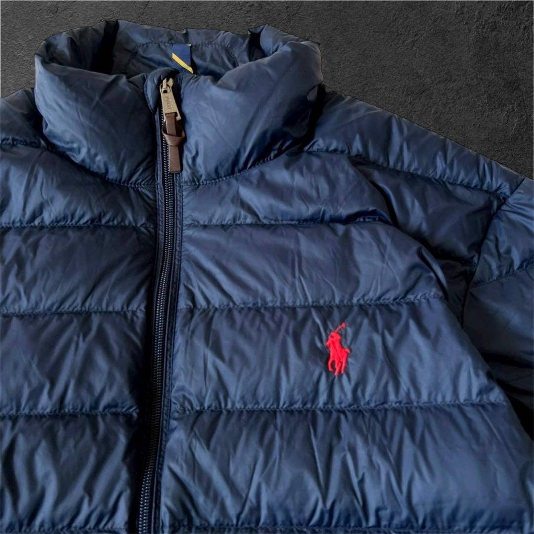 美品 Polo Ralph Lauren ライトダウンジャケット ネイビー 刺繍