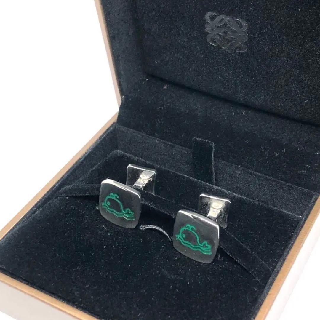 LOEWE ホエールカフス シルバー×グリーン