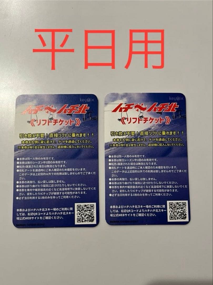 ハチ&ハチ北　平日大人1日券 ２枚セット