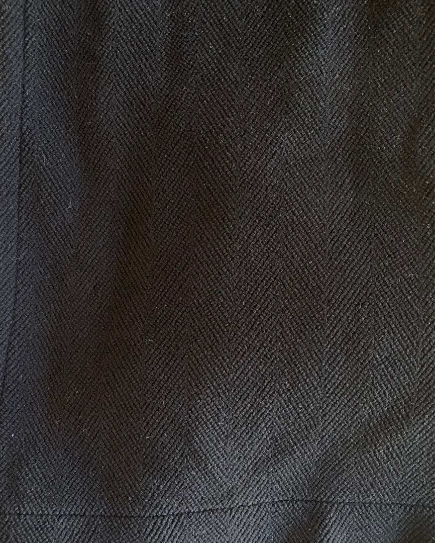 希少moorbrook生地 ヘリンボーンダッフルコート ウール100% ブラック