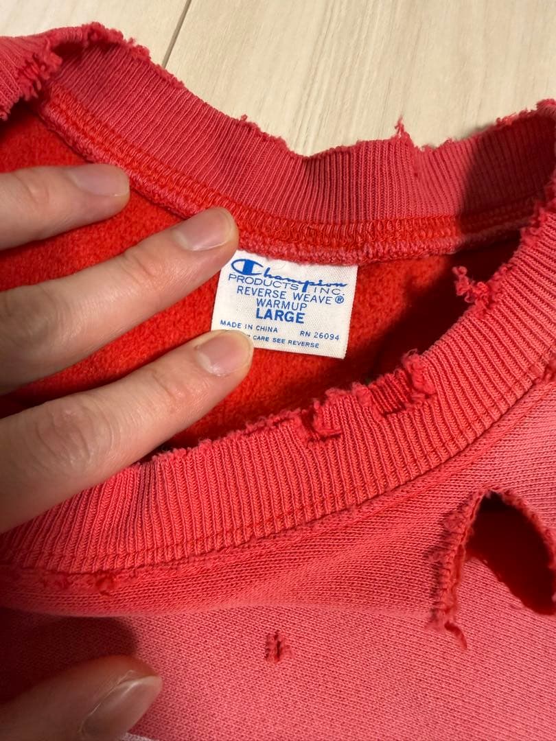 ゆ*様 Champion リバースウィーブ L ボロ