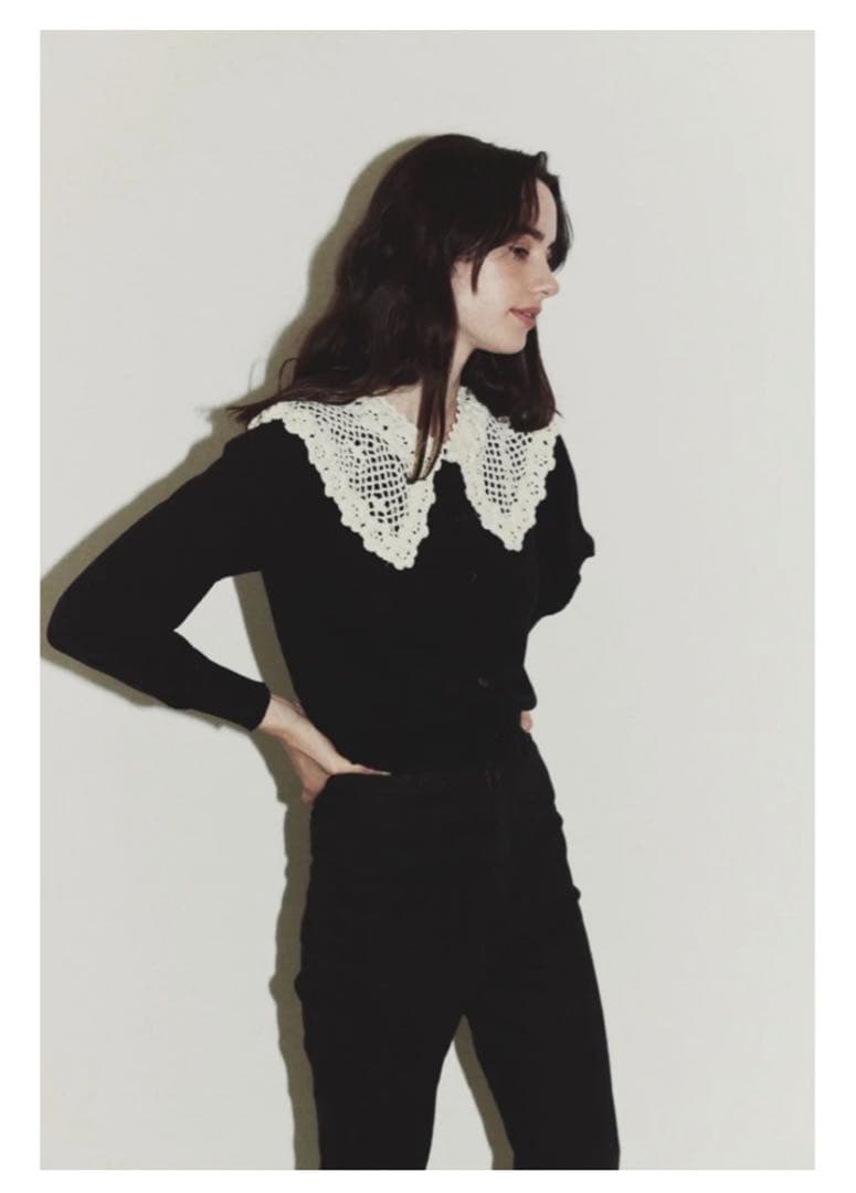 Verybrain かぎ編み　襟付き　カーディガン