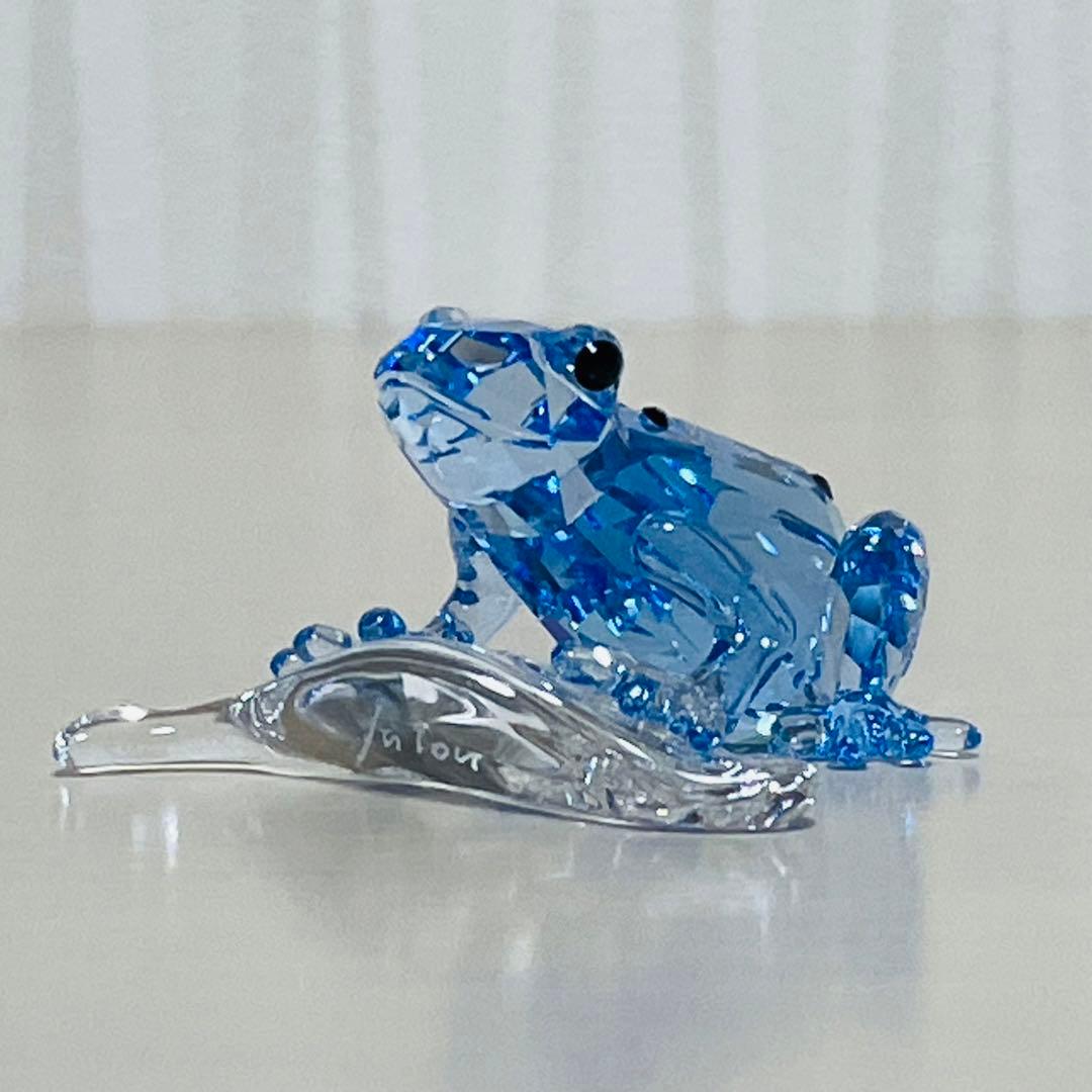 スワロフスキー SCS会員限定 2009年 青いカエル 置物 フィギュリン